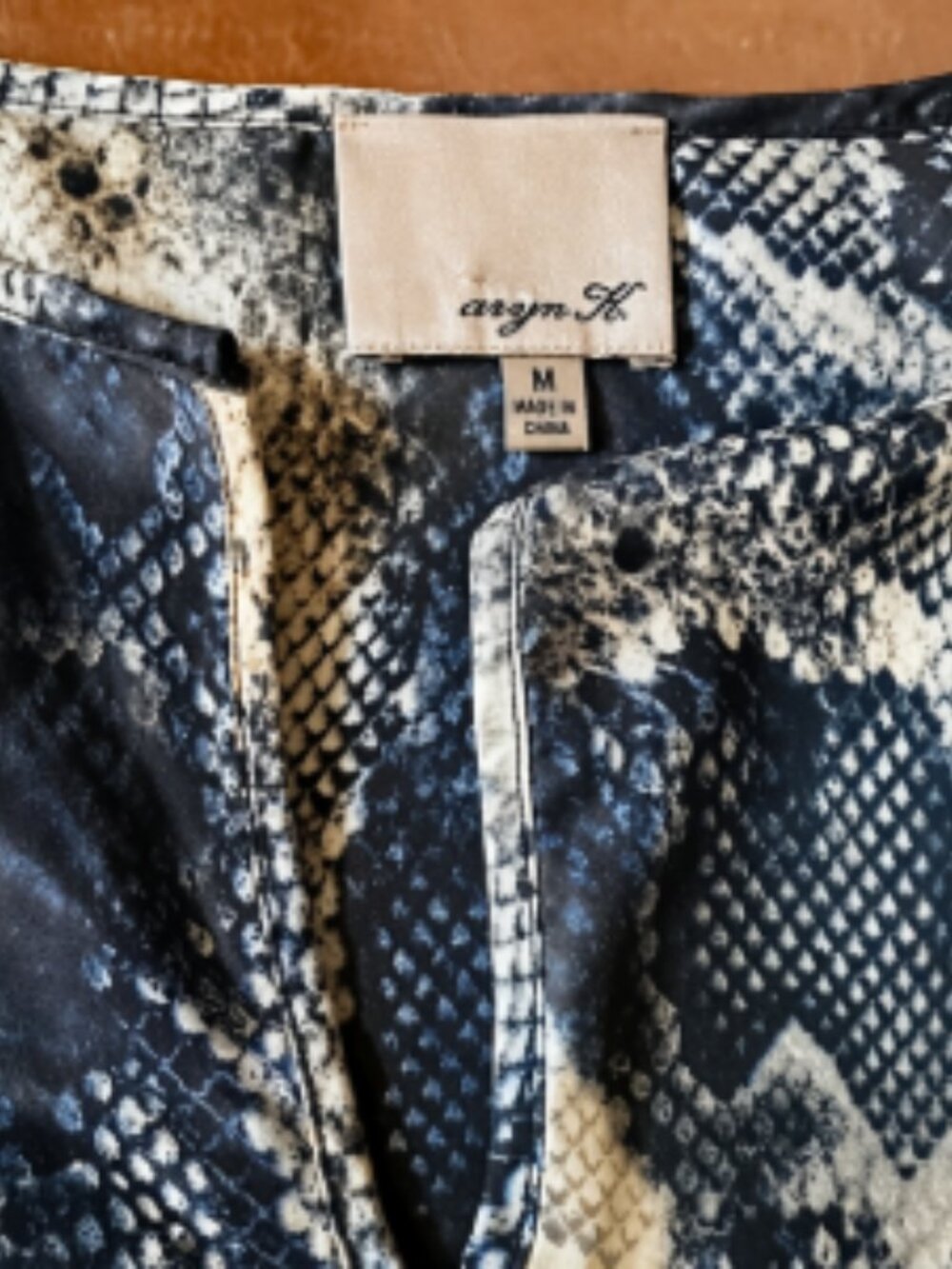 Arzé K Snake Print Blouse – Size Medium - Picture 2 of 2